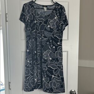 MSK Navy and White Floral Mini Dress